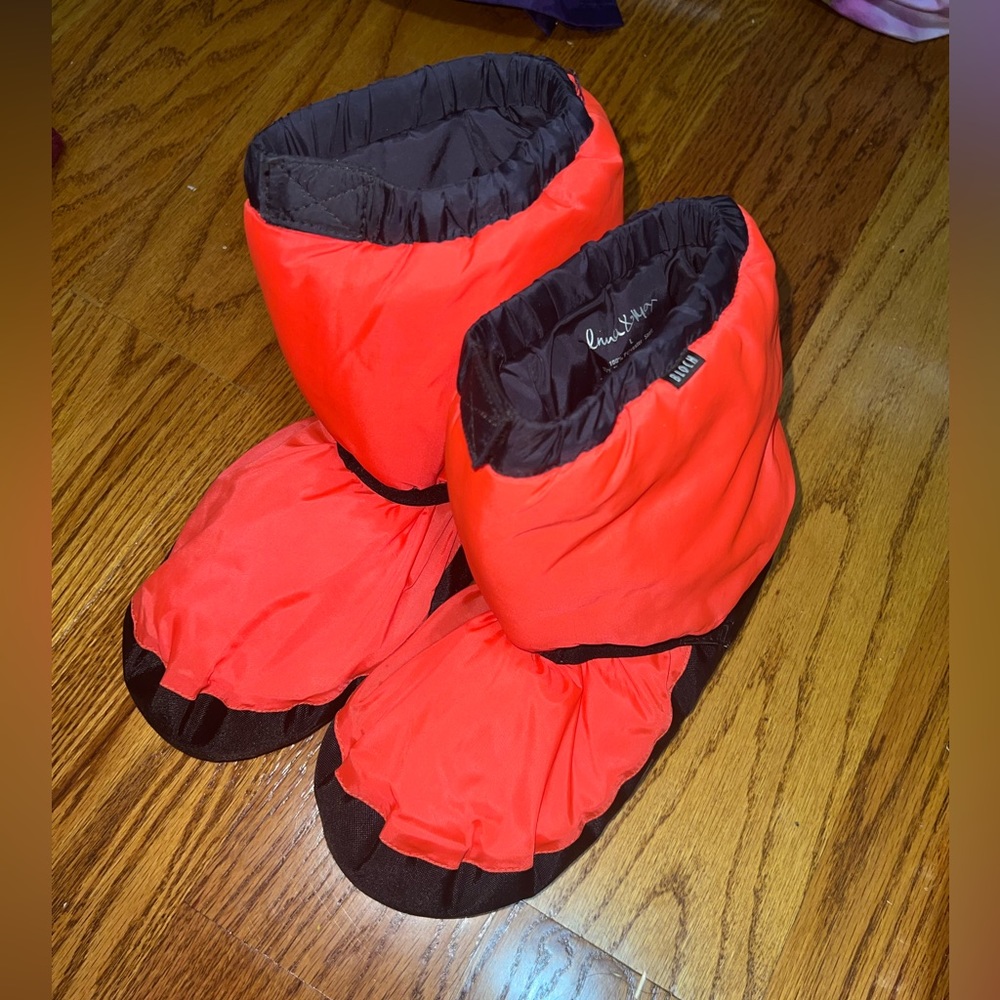 Bloch orange warmup booties